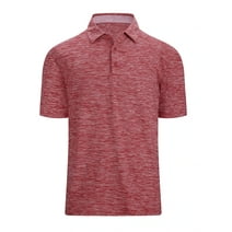 Demotime Men's Golf Polo Shirts Short Sleeve Wine Red L Performance Shirt Moisture Wicking Dry Fit Golf Shirts for Men