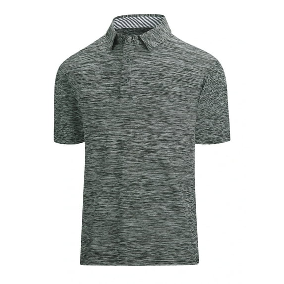 Demotime Men‘s Golf Shirt Moisture Wicking Quick-Dry Black XL Short Sleeve Casual Polo Shirts for Men