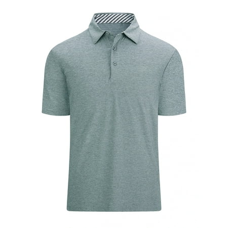 Demotime Men‘s Golf Shirt Moisture Wicking Quick-Dry Gray 2XL Short Sleeve Casual Polo Shirts for Men
