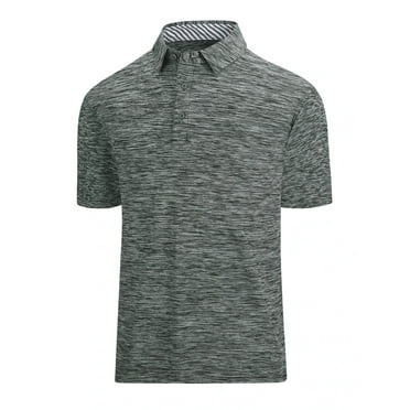 Demotime Men‘s Golf Shirt Moisture Wicking Quick-Dry Navy Blue L Short Sleeve Casual Polo Shirts for Men