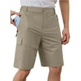 thumbnail image 1 of Demotime Mens Hiking Cargo Shorts with 5 Zipper Pockets Quick-Dry Lightweight Golf Casual Shorts Dusty Khaki L, 1 of 7