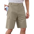 thumbnail image 1 of Demotime Mens Hiking Cargo Shorts with 5 Zipper Pockets Quick-Dry Lightweight Golf Casual Shorts Dusty Khaki XL, 1 of 7