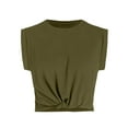 thumbnail image 1 of Demotime Women's Activewear Tops Olive Casual Trendy Workwear Tees Green, 1 of 8