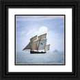 thumbnail image 1 of Demoulin, Vincent 20x20 Black Ornate Wood Framed with Double Matting Museum Art Print Titled - Boat-Bird And Mount, 1 of 4