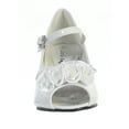 thumbnail image 1 of Dempsey Marie Girl's Peep Toe Dress Shoe with Satin Flowers, 1 of 3