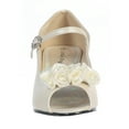 thumbnail image 1 of Dempsey Marie Girl's Peep Toe Dress Shoe with Satin Flowers, 1 of 3