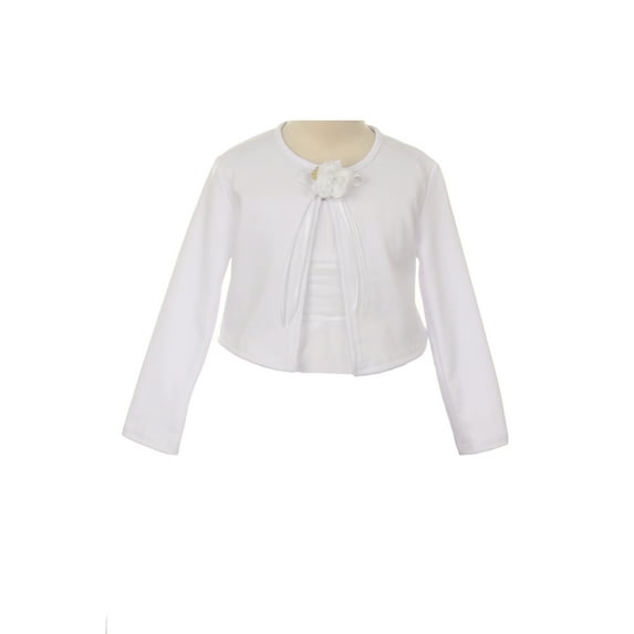 Dempsey Marie Girls Knit Cardigan Long Sleeve Sweater with Matching Flower