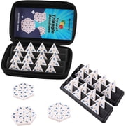 Demteric Triangle Domino Game Set with 4 Holders Travel Case | 56 Upgrated Triangular Tiles for Kids, Portable Classic Board Game for Adults, Family Cognitive Strategy Games for 2-4 Players