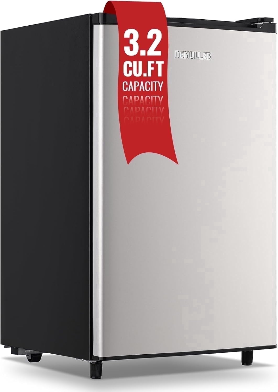 Demuller Upright Freezer 3.2 Cu.ft Freezer 7-speed Temperature Control Fix Shelves Silver New