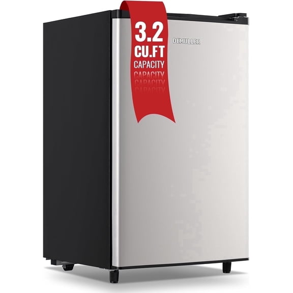 Demuller Upright Freezer 3.2 Cu.ft Freezer 7-speed Temperature Control Fix Shelves Silver New