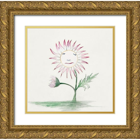 Demuth, Charles 12x12 Gold Ornate Wood Framed with Double Matting Museum Art Print Titled - Sunflower
