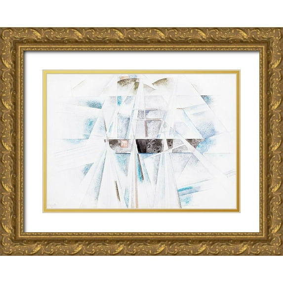 Demuth, Charles 14x11 Gold Ornate Wood Framed with Double Matting Museum Art Print Titled - Bermuda No. 2-The Schooner