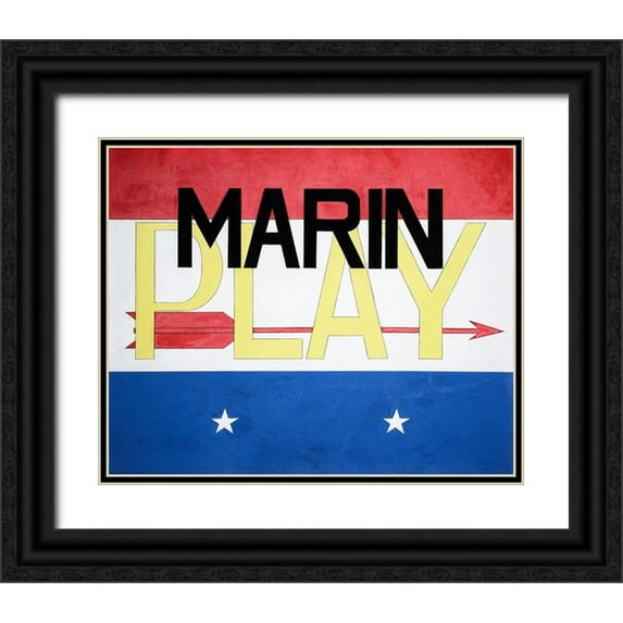 Demuth, Charles 18x15 Black Ornate Wood Framed with Double Matting Museum Art Print Titled - Marin