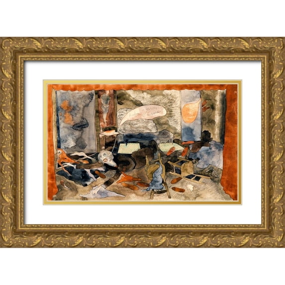 Demuth, Charles 24x16 Gold Ornate Wood Framed with Double Matting Museum Art Print Titled - The Death of Countess Geschwitz