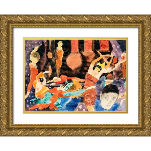 Demuth, Charles 32x24 Gold Ornate Wood Framed with Double Matting Museum Art Print Titled - The Masque of the Red Death