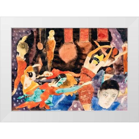 Demuth, Charles 32x24 White Modern Wood Framed Museum Art Print Titled - The Masque of the Red Death