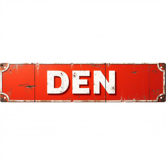 Den Decor Tin Sign 16x4 Inch Den Design - Ideal for Living Room, Patio, Outdoor Cozy Decor