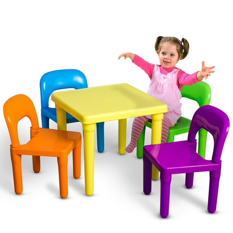 Den Haven Children s Colorful Table and Chairs Play Set Toddler Activity Desk Toy Walmart