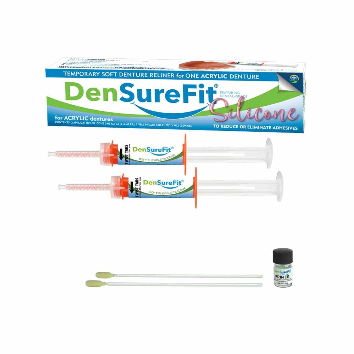 DenSureFit Lower Denture Soft Silicone Reline Kit