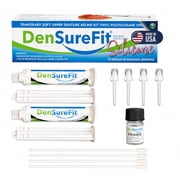 DenSureFit Denture Reline Kit for Upper Denture, 3-6 Month Soft Silicone Dentures Repair Set to Refit and Tighten, Easy to Use Reline Set with Larger Primer and Applicators for Comfortable Fit