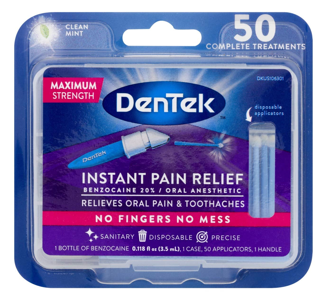DenTek Adult Instant Pain Relief Kit Maximum Stregnth, 50 Each