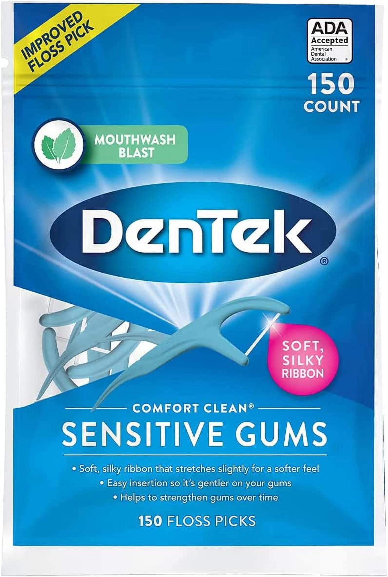 DenTek Comfort Clean Floss Picks, Silky Comfort Floss, 150 Count