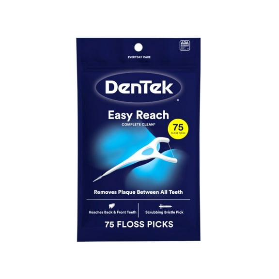DenTek Complete Clean Floss Picks | Removes Food & Plaque | 75 Count