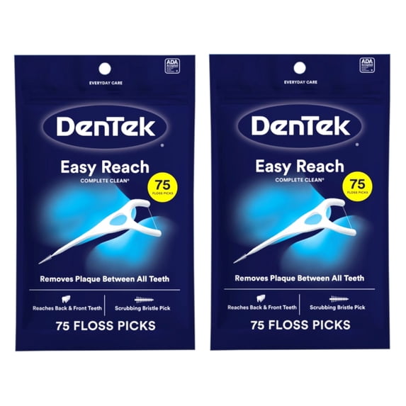 DenTek Complete Clean Fresh Mint Angled Floss Picks, 75 ea (Pack of 2)