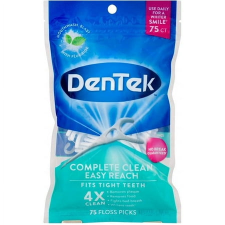 DenTek Complete Clean Fresh Mint Angled Floss Picks 75 ea