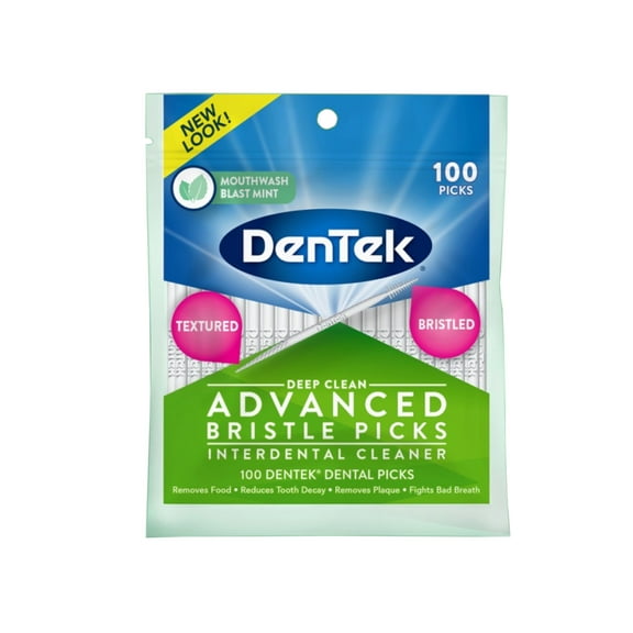 DenTek Deep Clean Advanced Bristle Picks, Removes Food & Plaque, 100 Count