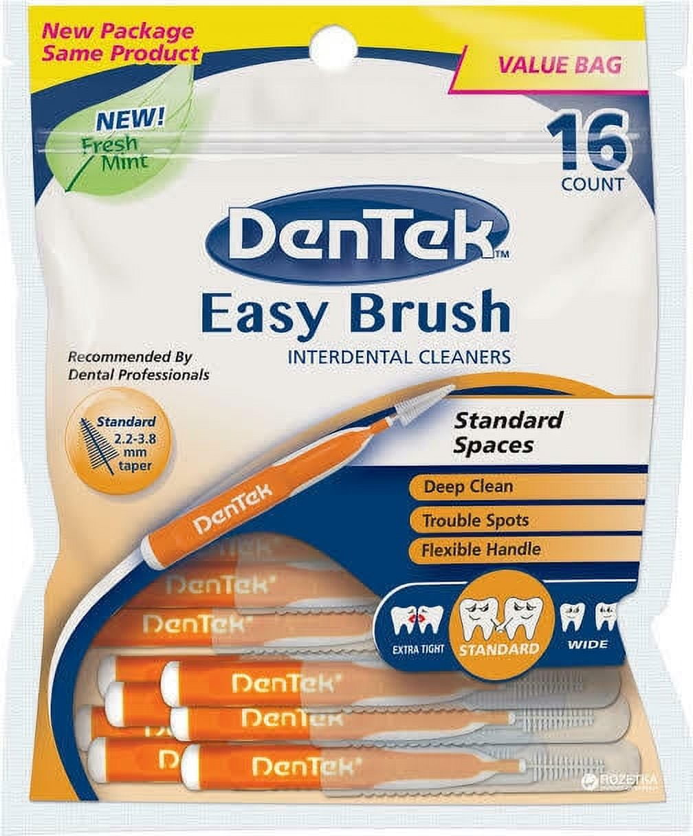 DenTek Easy Brush Cleaners Fresh Mint 16 CT (Orange/White)
