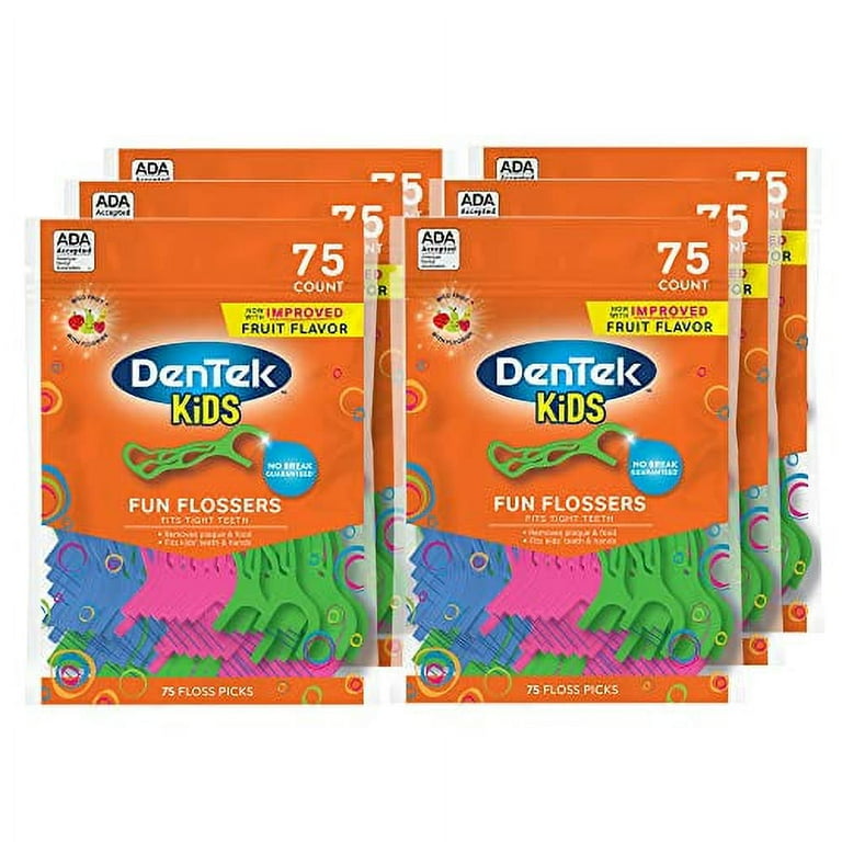 DenTek Kids Fun Flossers, Removes Food & Plaque, Wild Fruit