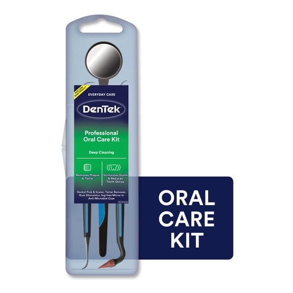 DenTek Professional Oral Care Kit, Set of Dental Tools with Mirror, Dental Pick, Scaler & Stimulator