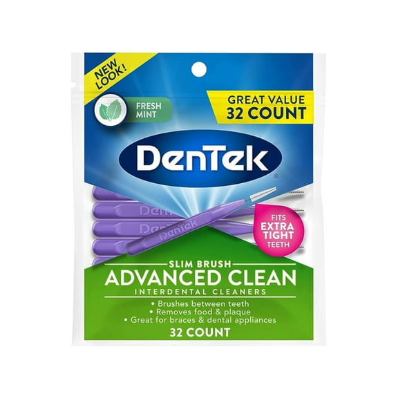 DenTek Slim Brush Interdental Cleansers, Extra Tight, Mouthwash Blast, 32 ea