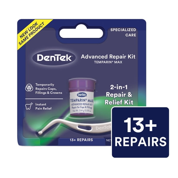 DenTek Temparin Max Advanced Tooth Repair Kit, Loose Cap Set, 13 Repairs