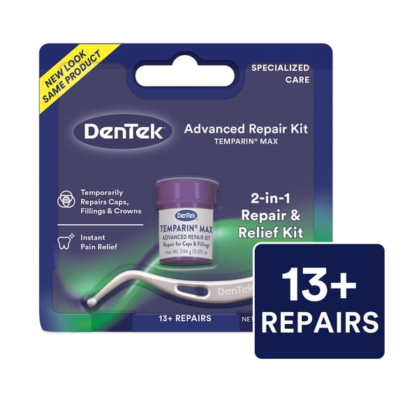 DenTek Temparin Max Advanced Tooth Repair Kit, Loose Cap Set, 13 Repairs