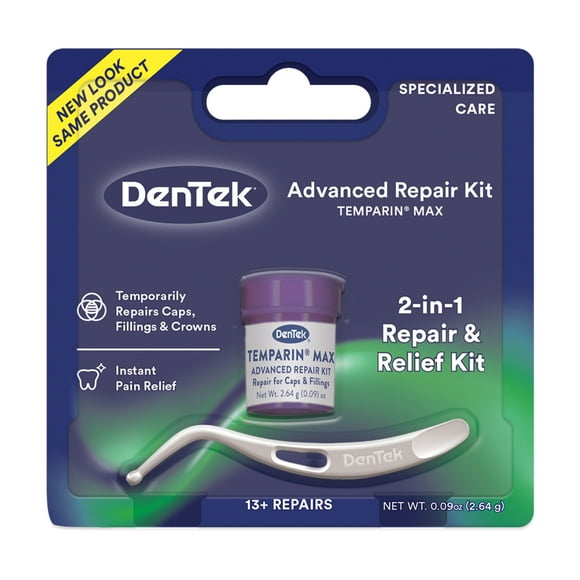 DenTek Temparin Max Advanced Dental Repair Kit, Loose Cap Set, 13+ Repairs
