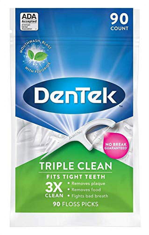 DenTek Triple Clean Advanced Clean Floss Picks No Break & No Shred