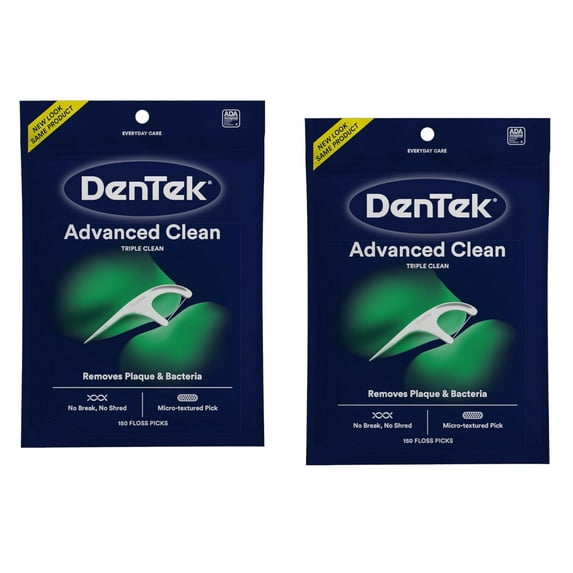 DenTek Triple Clean Floss Picks Fresh Mint 150 Each (Pack of 2)