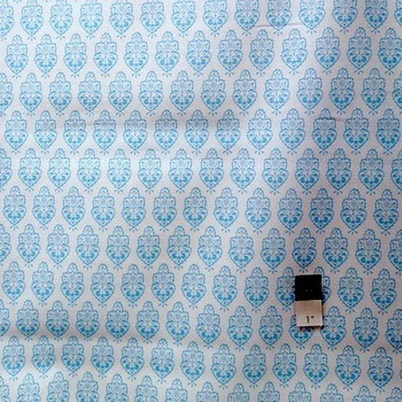 Dena Designs LIDF002 Sunshine Ornament Aqua Linen / Cotton Blend Fabric By Yard