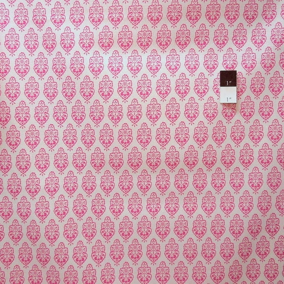 Dena Designs LIDF002 Sunshine Ornament Pink Linen & Cotton Blend Fabric By Yard