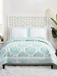 Dena Home Aqua Bohemain Breeze 3-Piece Set Quilt, Full/Queen