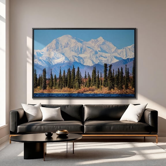 Denali Alaska Wall Art Panoramic Landscape Style Two, Unframed Paper Print