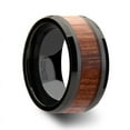 thumbnail image 1 of Denali Black Ceramic Wedding Band With Bevels And Rosewood Inlay 12mm, 1 of 2