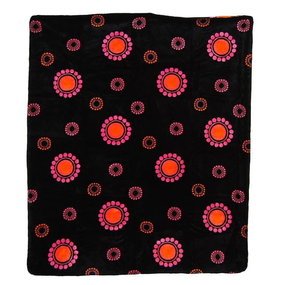 Denali Double-Sided MicroPlush Throw, Circles & Dots 60-Inch by 70-Inch