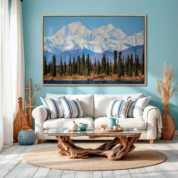 Denali Is The Highest Mountain Peak Wall Art Decor In North America Alaska Wall Art National Park Wild Massive Landscape Poster Home Decor, 8x12 UNFRAMED
