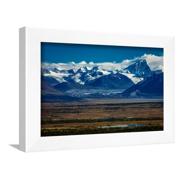 Denali Highway, Route 8, offers views of MtDeborah, Mnt Hess Mountain, Mt Hayes Alaska, Alaska, Scenic Seasons Framed Art Print Wall Art Sold by Art.Com