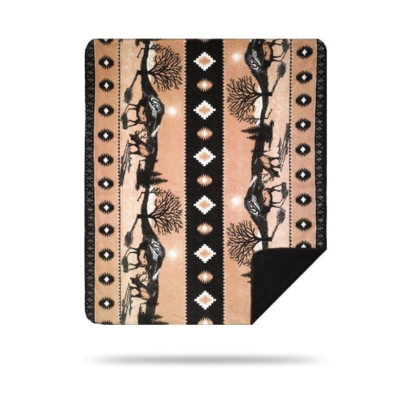 Denali Home Collection Denali Elk/Chocolate Microplush Blanket