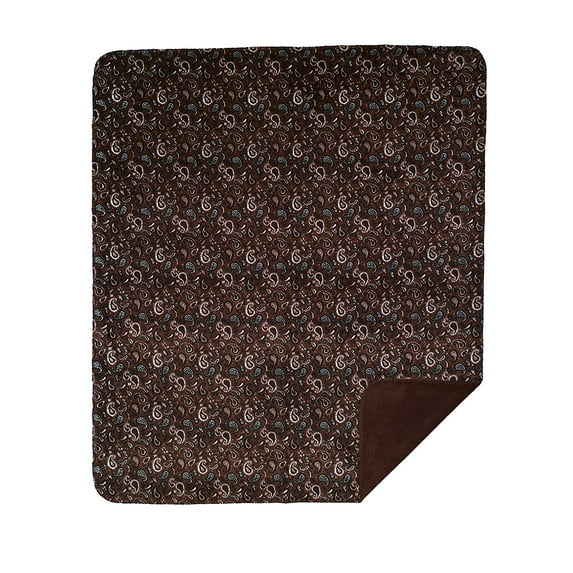 Denali Home Collection by Monterey Mills 60-Inch by 70-Inch Denali Double-Sided MicroPlush Throw, Sable Paisley/Sable