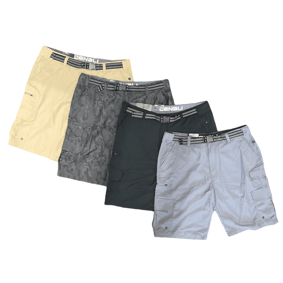 Denali Men's Lightweight Microfiber Hybrid Belted Cargo Short (Dusty Grey, 38)